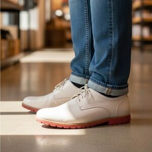Rockport Men's Walkability Tan Oxfords with Red Soles Lace Up size 12
